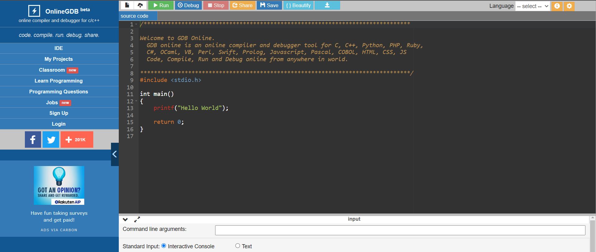 Solved online compler and debugger for Ort code, compile run